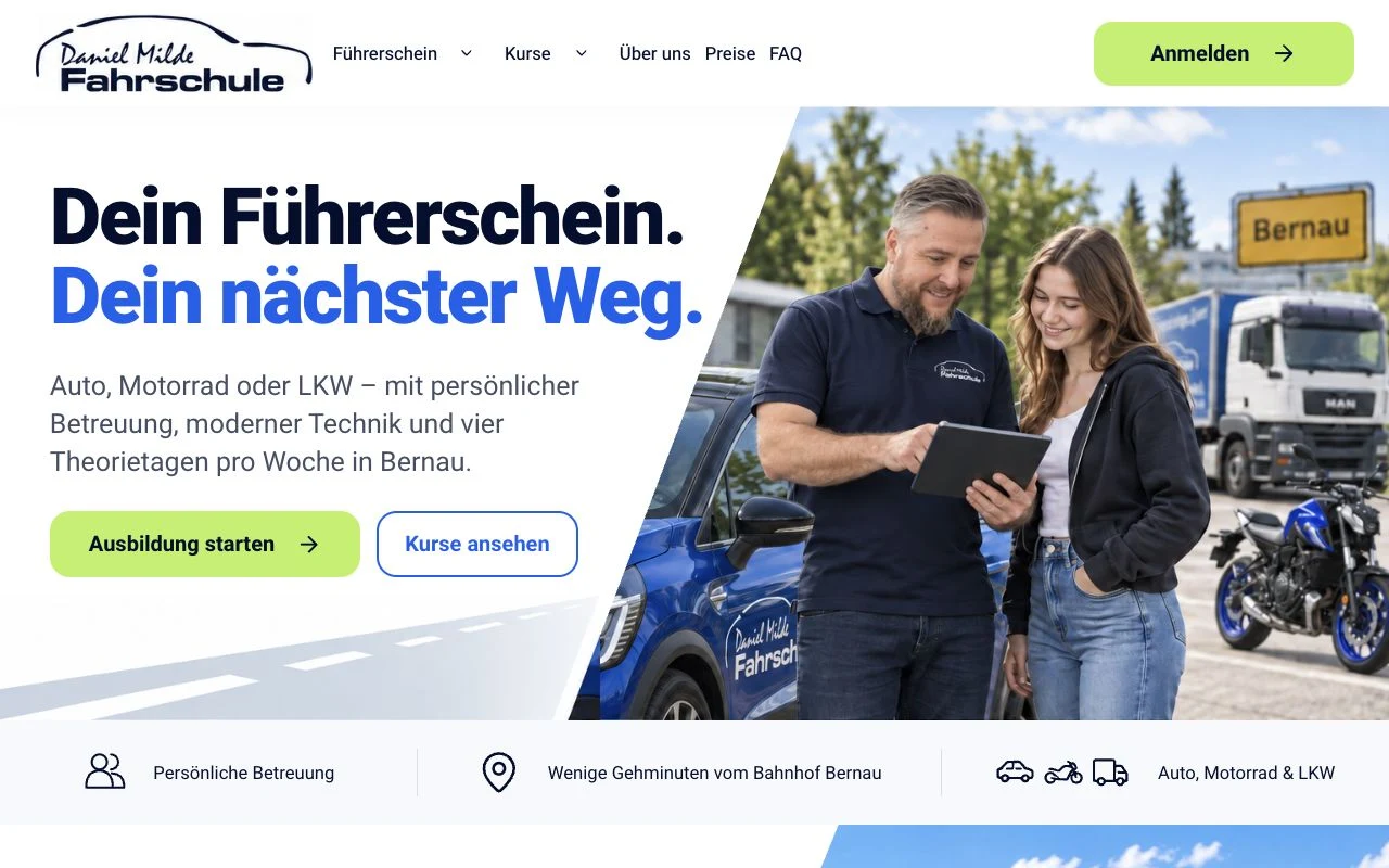 Website-Vorschau: Fahrschule Daniel Milde