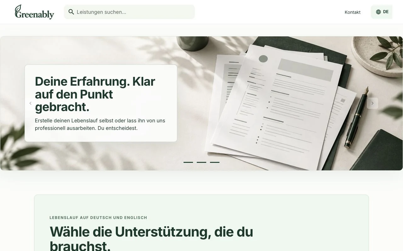 Website-Vorschau: Greenably